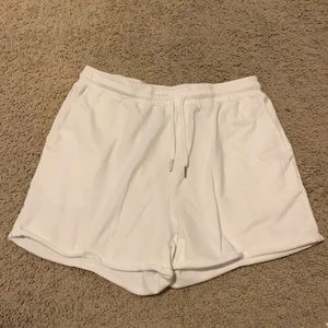 Shein white cotton sweat shorts